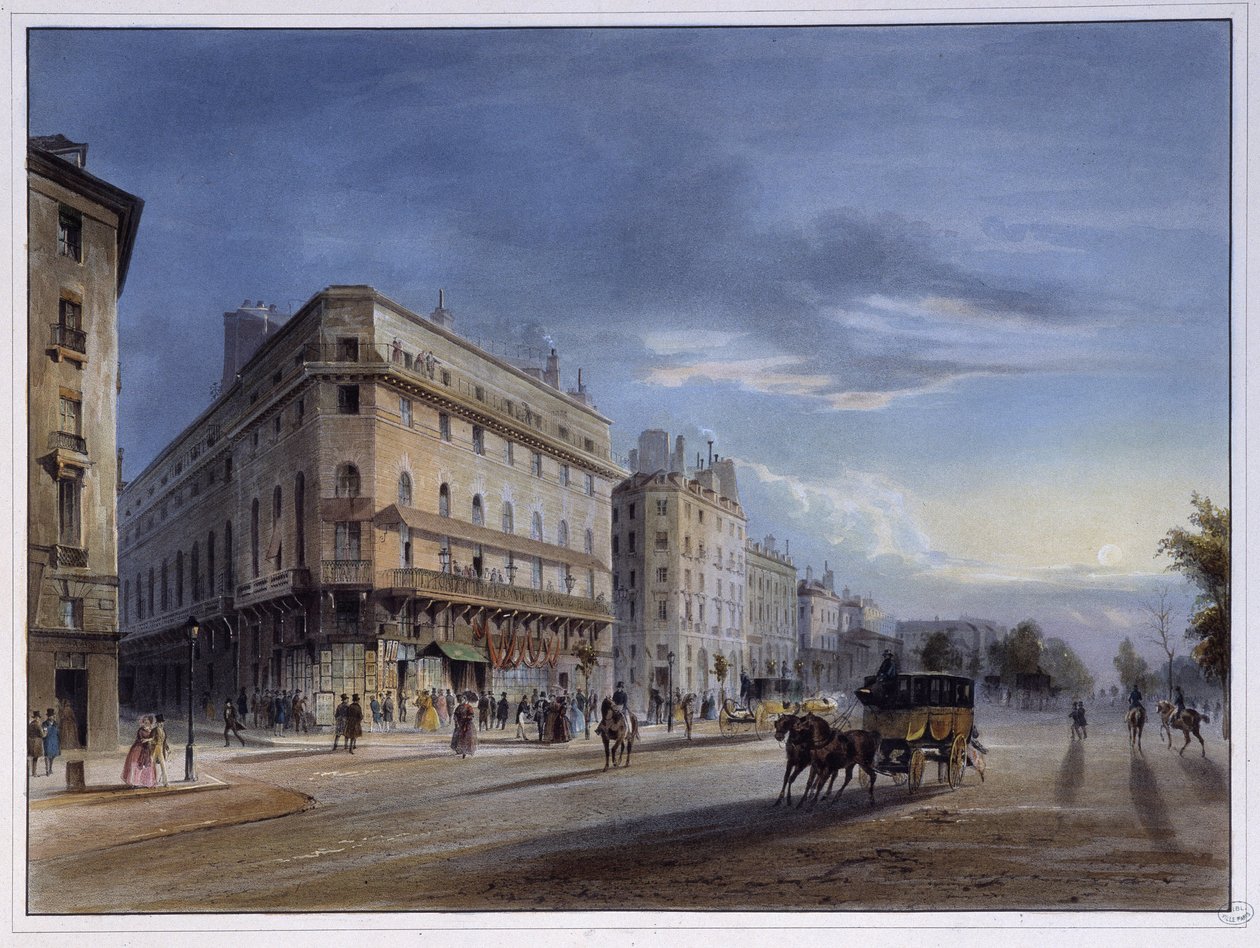 Boulevard des Italiens - في "" باريس عام 1837 "" لأرنوت بواسطة لويس جول أرنوت