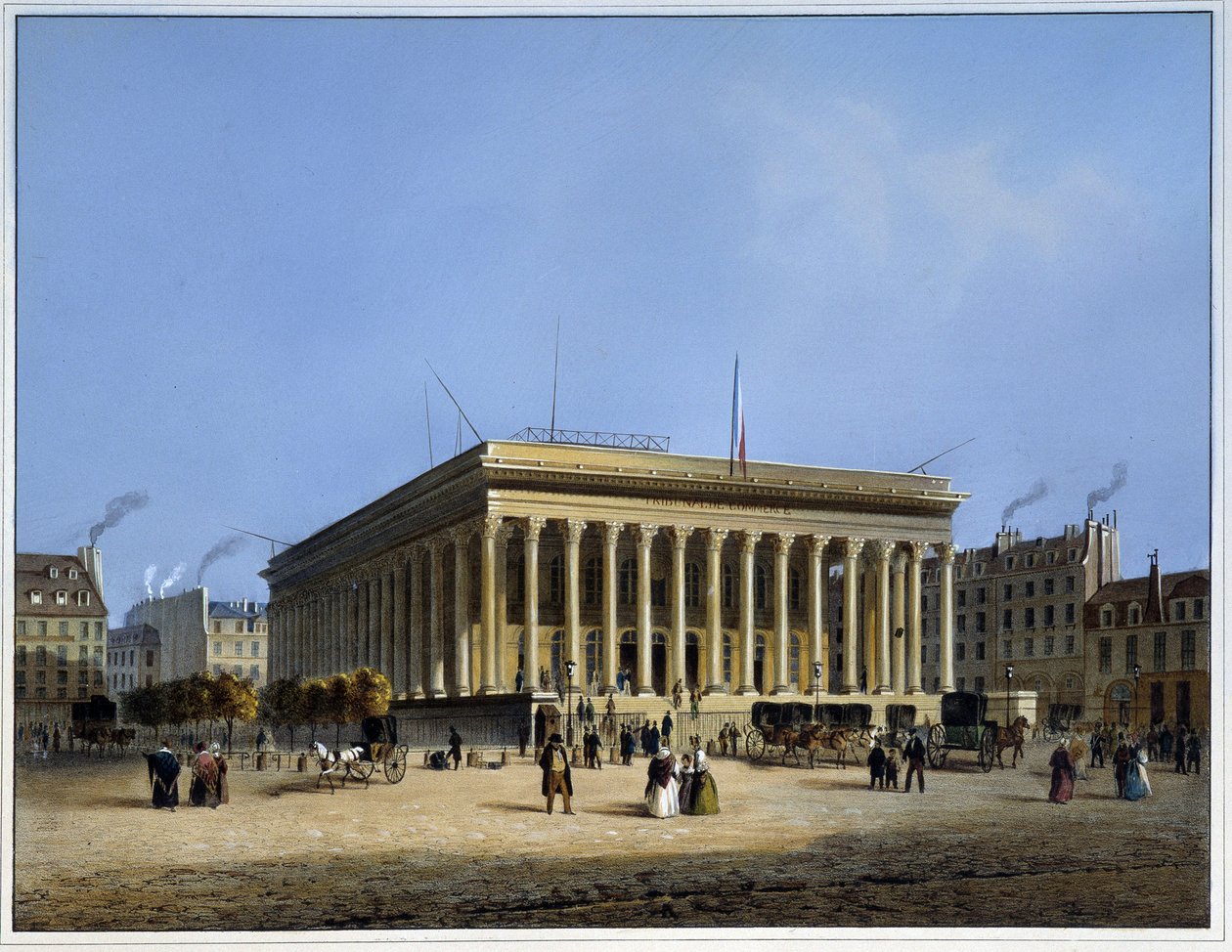 البورصة والمحكمة التجارية - في “Paris en 1837” بواسطة Arnout بواسطة لويس جول أرنوت