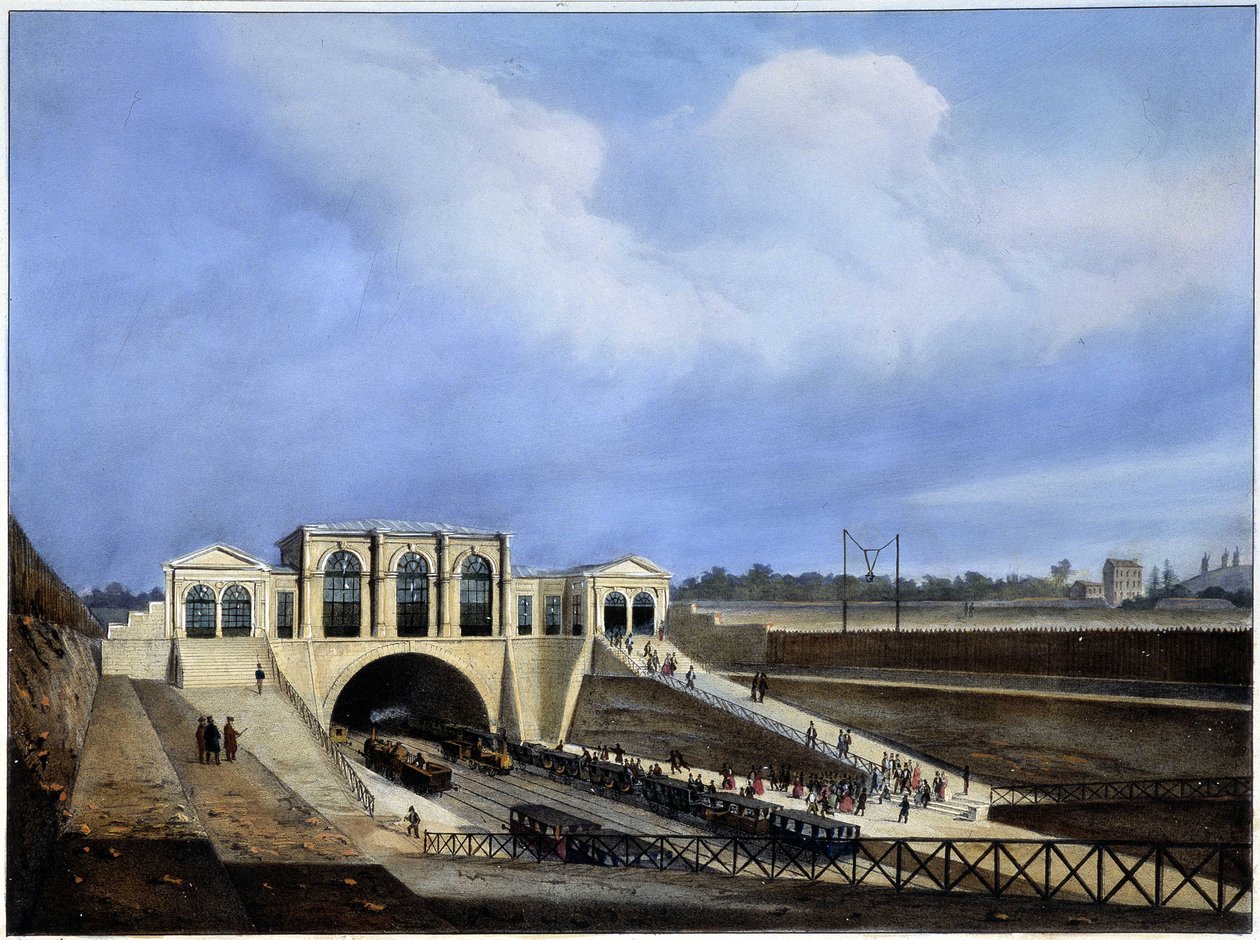 سكة حديدية من باريس إلى سان جيرمان - في “Paris en 1837” بواسطة Arnout بواسطة لويس جول أرنوت