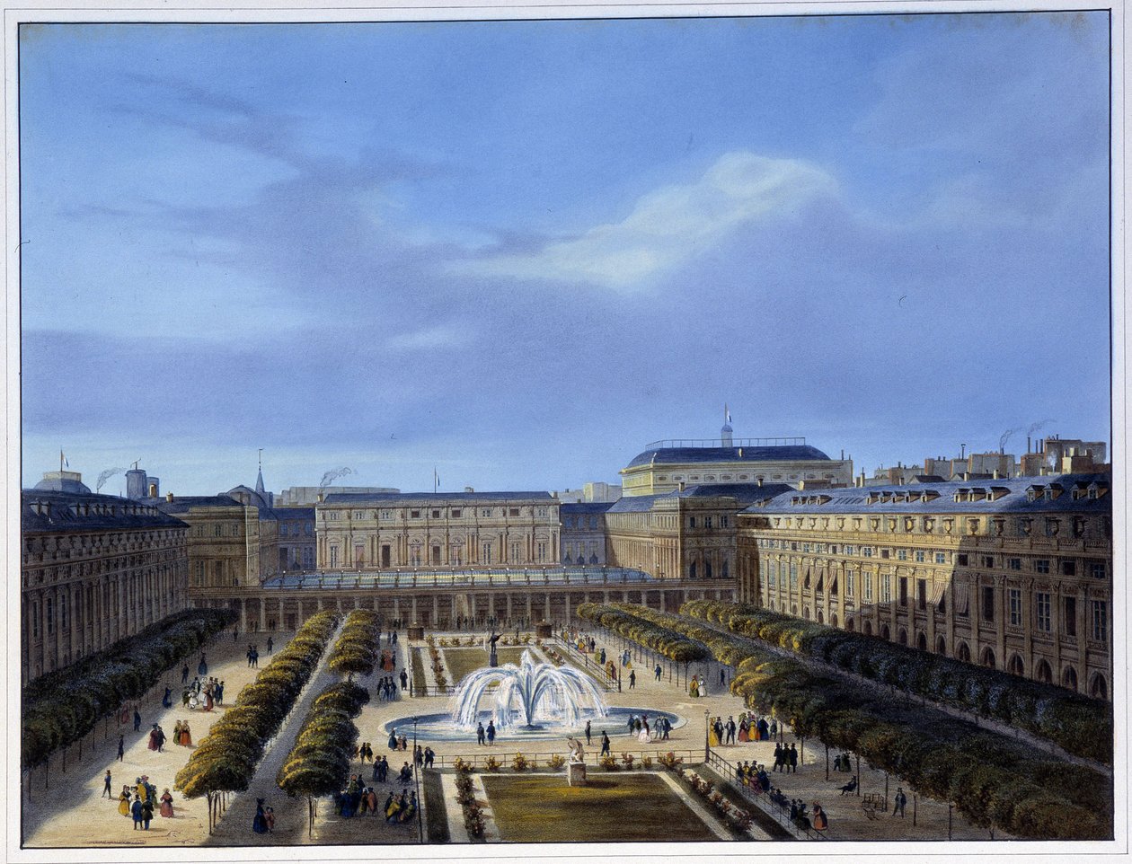 View of the Royal Palace Garden - in “” Paris en 1837”” by Arnout بواسطة لويس جول أرنوت