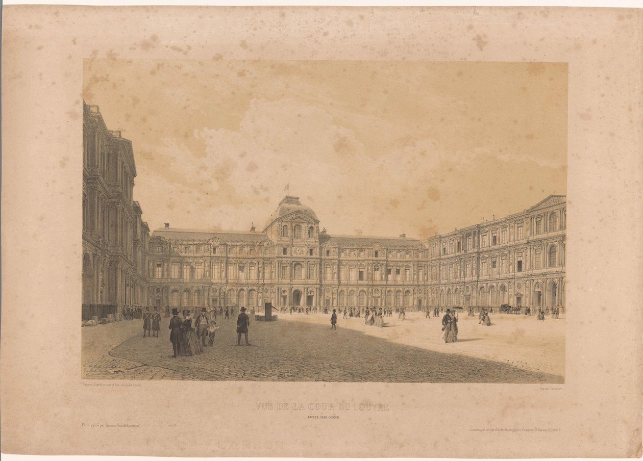 منظر لساحة (كور كاريه) لمتحف اللوفر Vue de la Cour du Louvre (العنوان على الكائن) Grand Views of Paris (عنوان المسلسل) Grandes vues de Paris (عنوان المسلسل) بواسطة لويس جول أرنوت