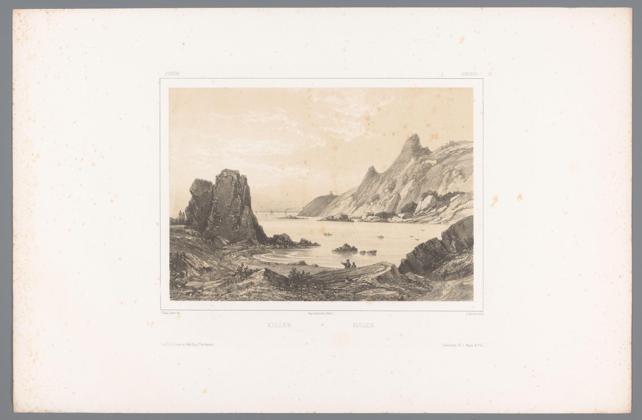 منظر Kullaberg في Kattegat كولين / كولين (العنوان على الكائن) وجوه في الدول الاسكندنافية (عنوان المسلسل) Vues du Nord. Suede (عنوان السلسلة على الكائن) بواسطة لويس جوليان جاكوت