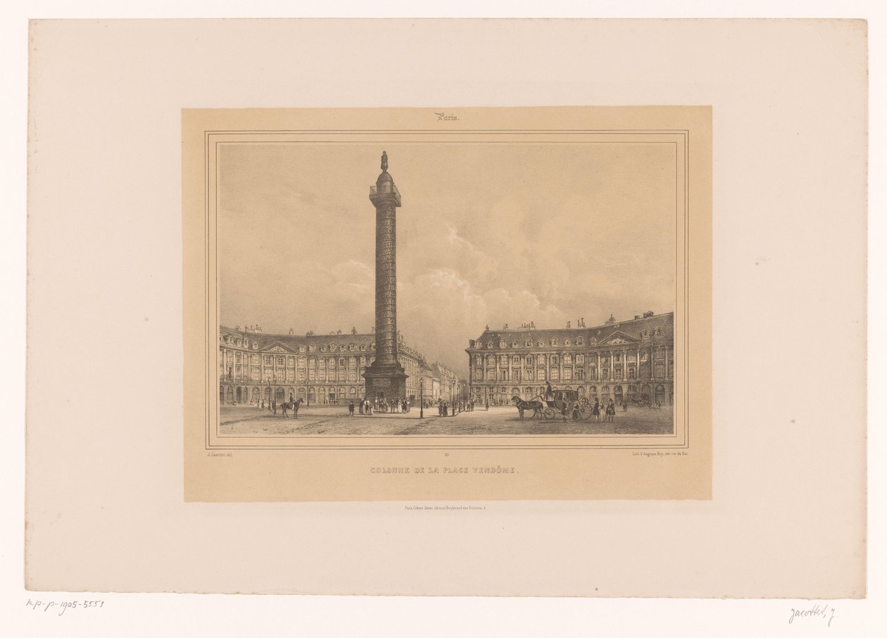 منظر لكولون فاندوم Colonne de la Place Vendôme (العنوان على الكائن) وجوه داخل وحول باريس (عنوان المسلسل) باريس (عنوان المسلسل على الكائن) بواسطة لويس جوليان جاكوت