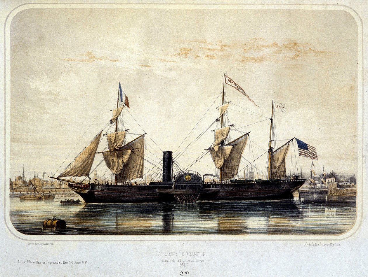 Steamer "" The Franklin " بواسطة لويس لو بريتون