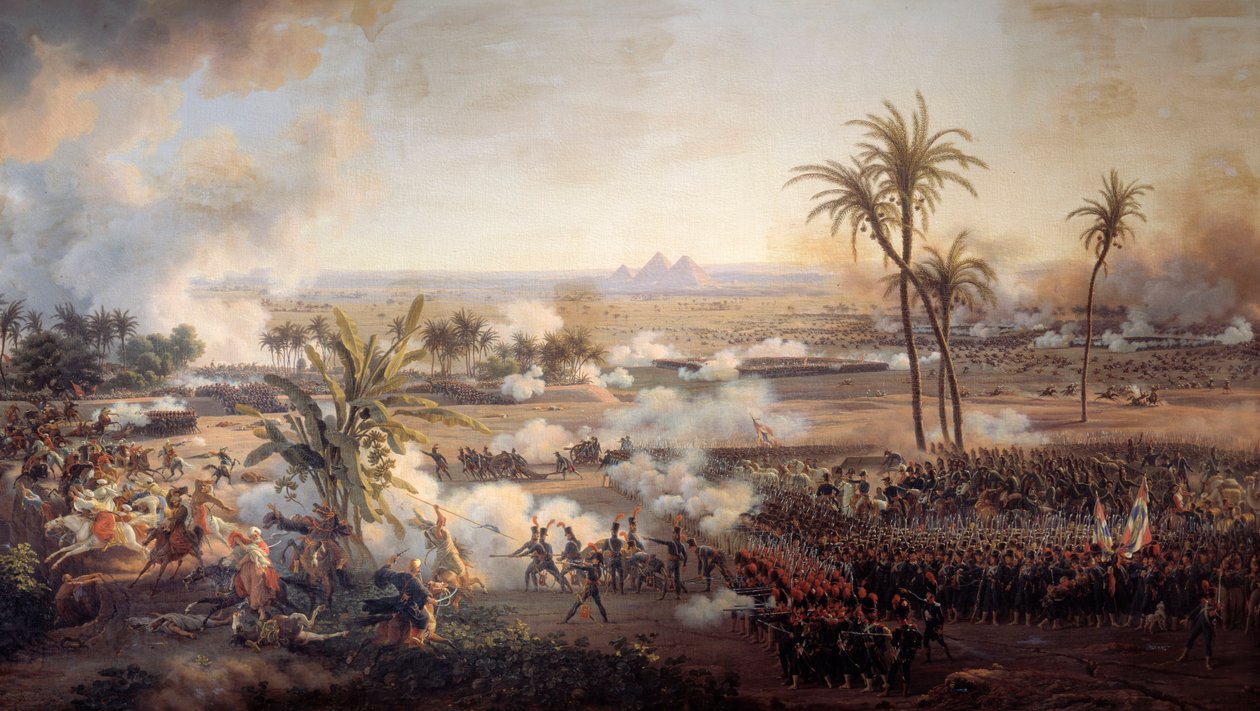 حملة (إكسبيديشن) مصر (1798-1801): "" معركة الأهرامات ، 21 يوليو بواسطة لويس ليجون