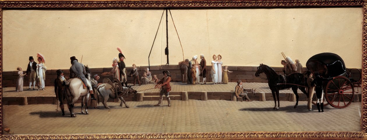 Passage du Pont Royal لوحة باريس بواسطة لويس ليوبولد بويلي (1761-1845) 1800 صن. 0،25x0،69 م باريس ، متحف كارنافالي. بواسطة لويس ليوبولد بويلي