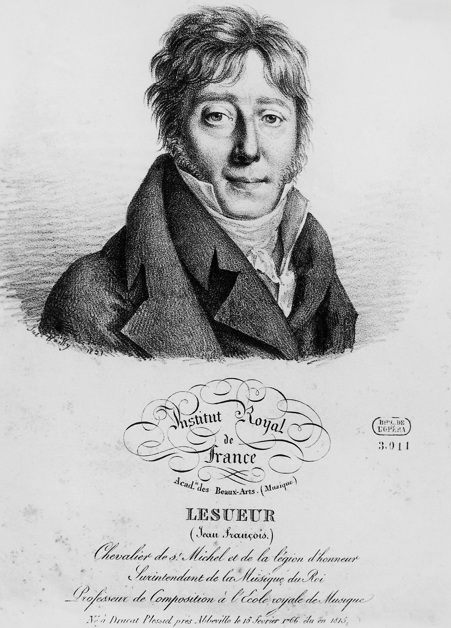 صورة جان فرانسوا ليسور (1760-1837) ، ملحن فرنسي ، نقش بواسطة لويس ليوبولد بويلي (1761-1845) بواسطة لويس ليوبولد بويلي