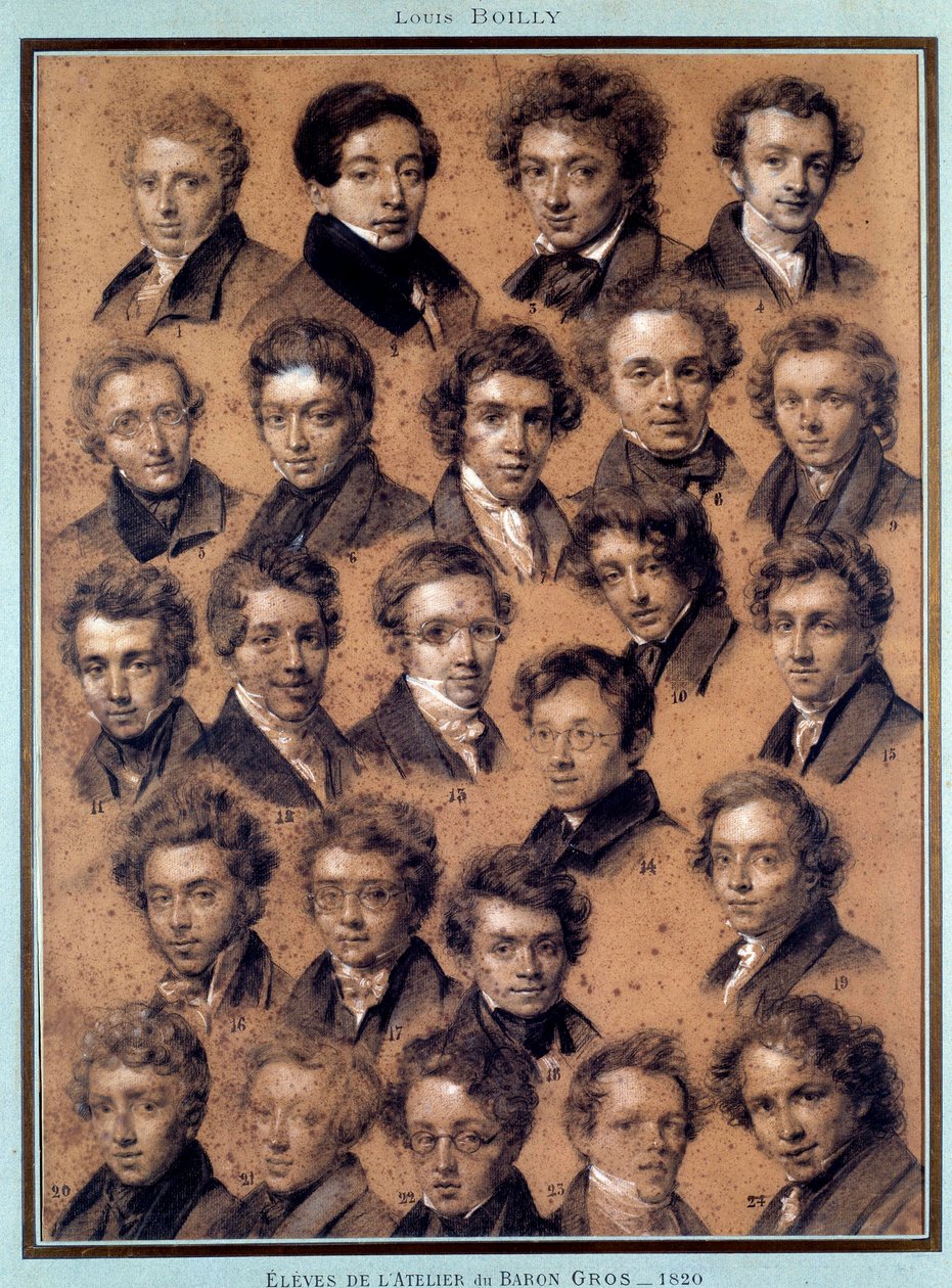 صورة لطلاب مرسم الرسام أنطوان جان جروس (1771-1835) رسمها لويس ليوبولد بويلي (1761-1845) 1820 باريس ، ب. بواسطة لويس ليوبولد بويلي
