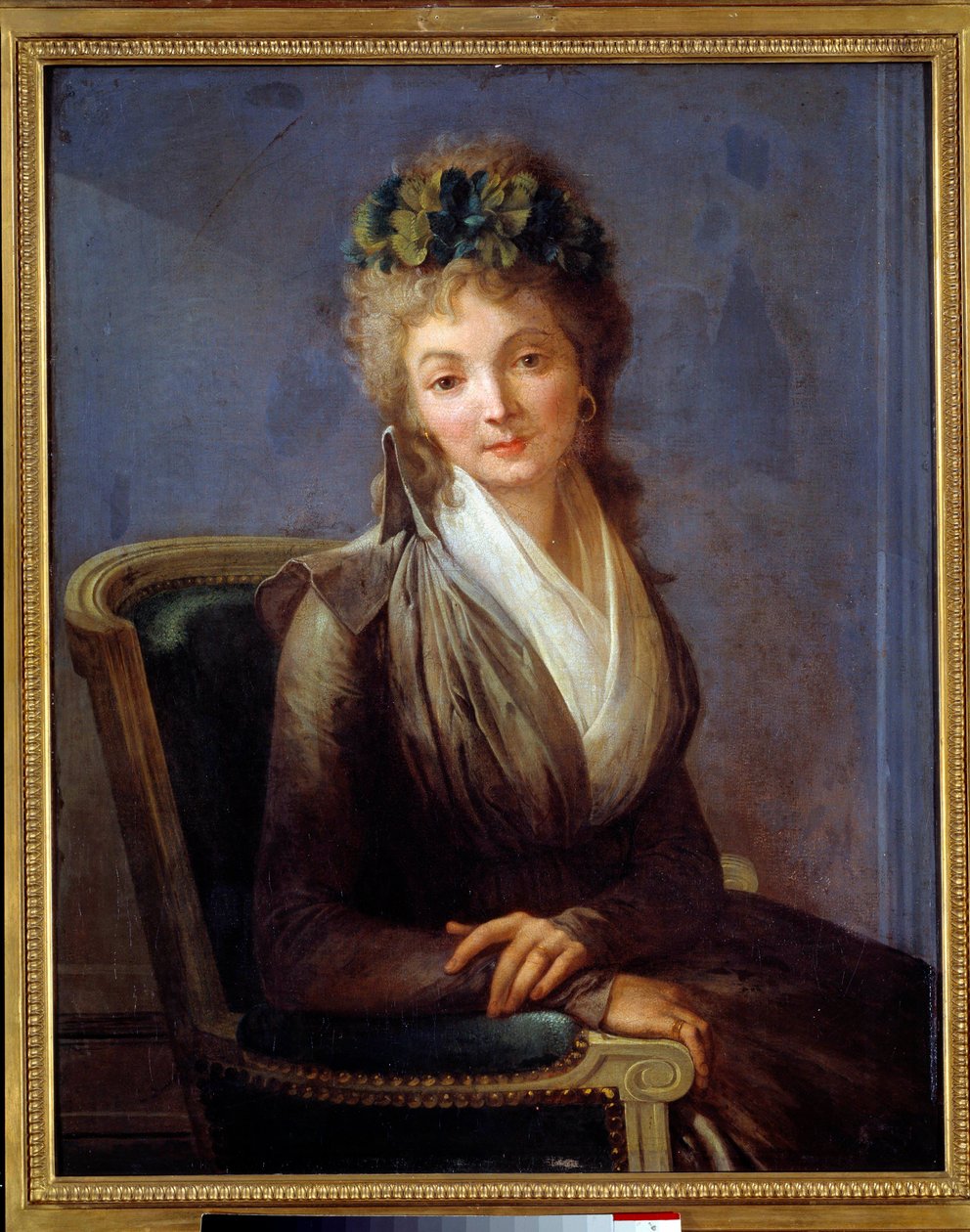 افترض صورة لوسيل ديسمولين (ني آن-لويز دوبليسيس-لاريسون) (1771-1794) لوحة لويس ليوبولد بويلي (1761-1845). القرن ال 18. قاتمة 0.85 × 0.67 م باريس ، متحف كارنافاليت بواسطة لويس ليوبولد بويلي