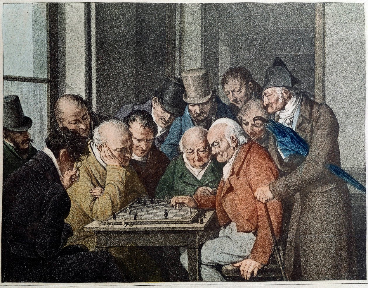 لعبة الشطرنج الطباعة الحجرية بواسطة Louis Leopold Boilly (1761-1845) بواسطة لويس ليوبولد بويلي