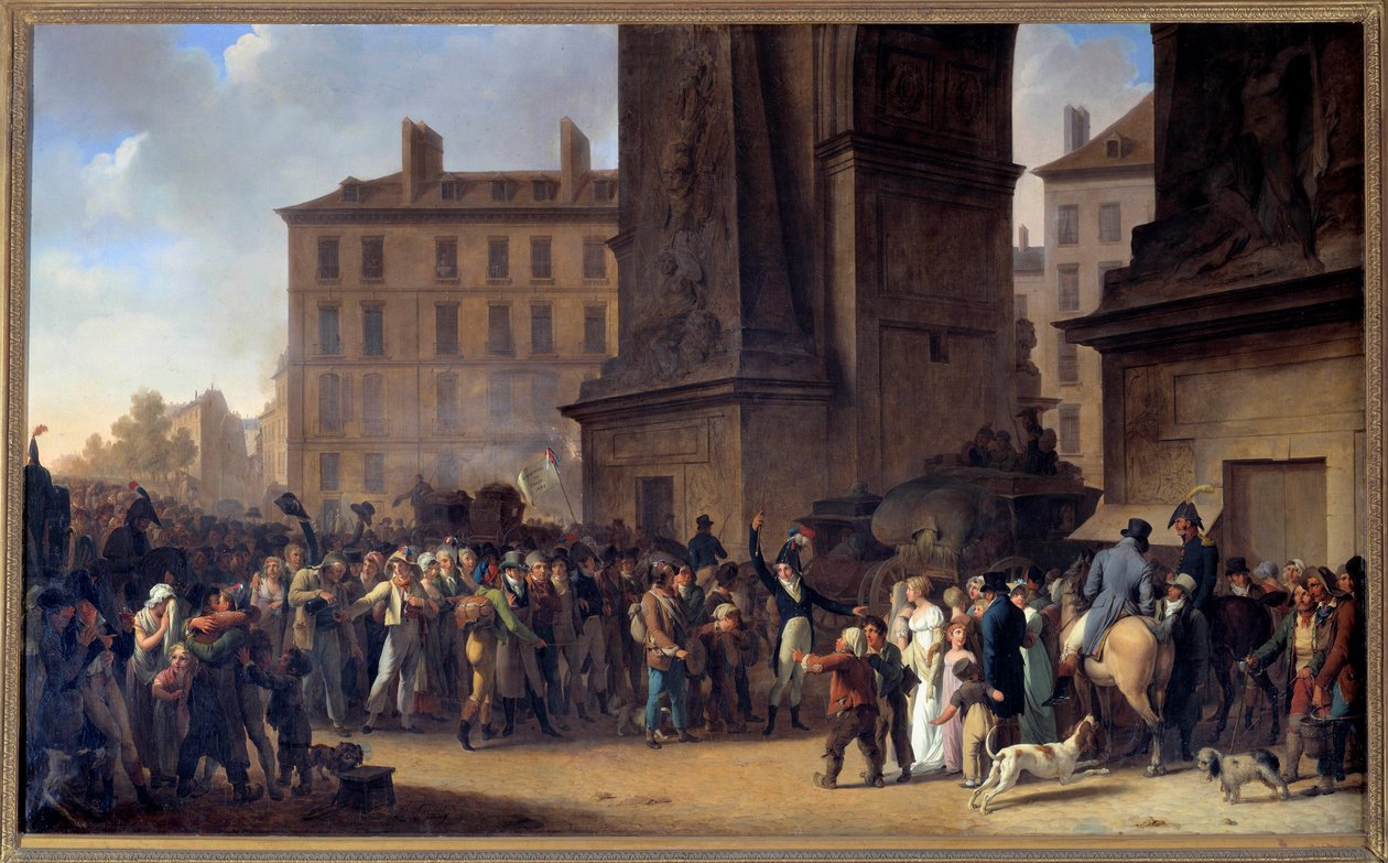 The conscripts of 1807 passing in front of the Porte Saint Denis in Paris Painting by Louis Leopold Boilly (1761-1845) بواسطة لويس ليوبولد بويلي