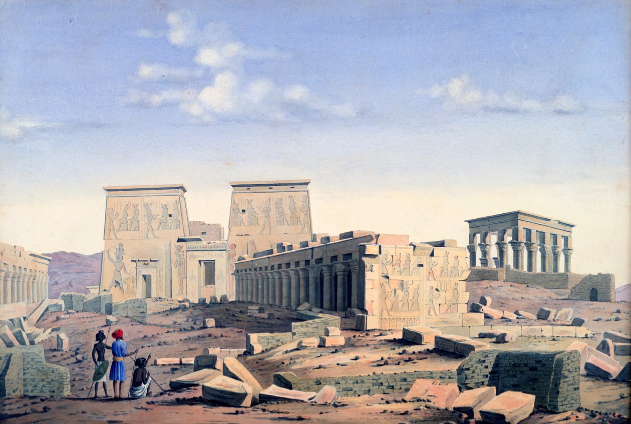 "المعبد الكبير لإيزيس" ، 1846 بواسطة Louis MA Linant de Bellefonds ،
