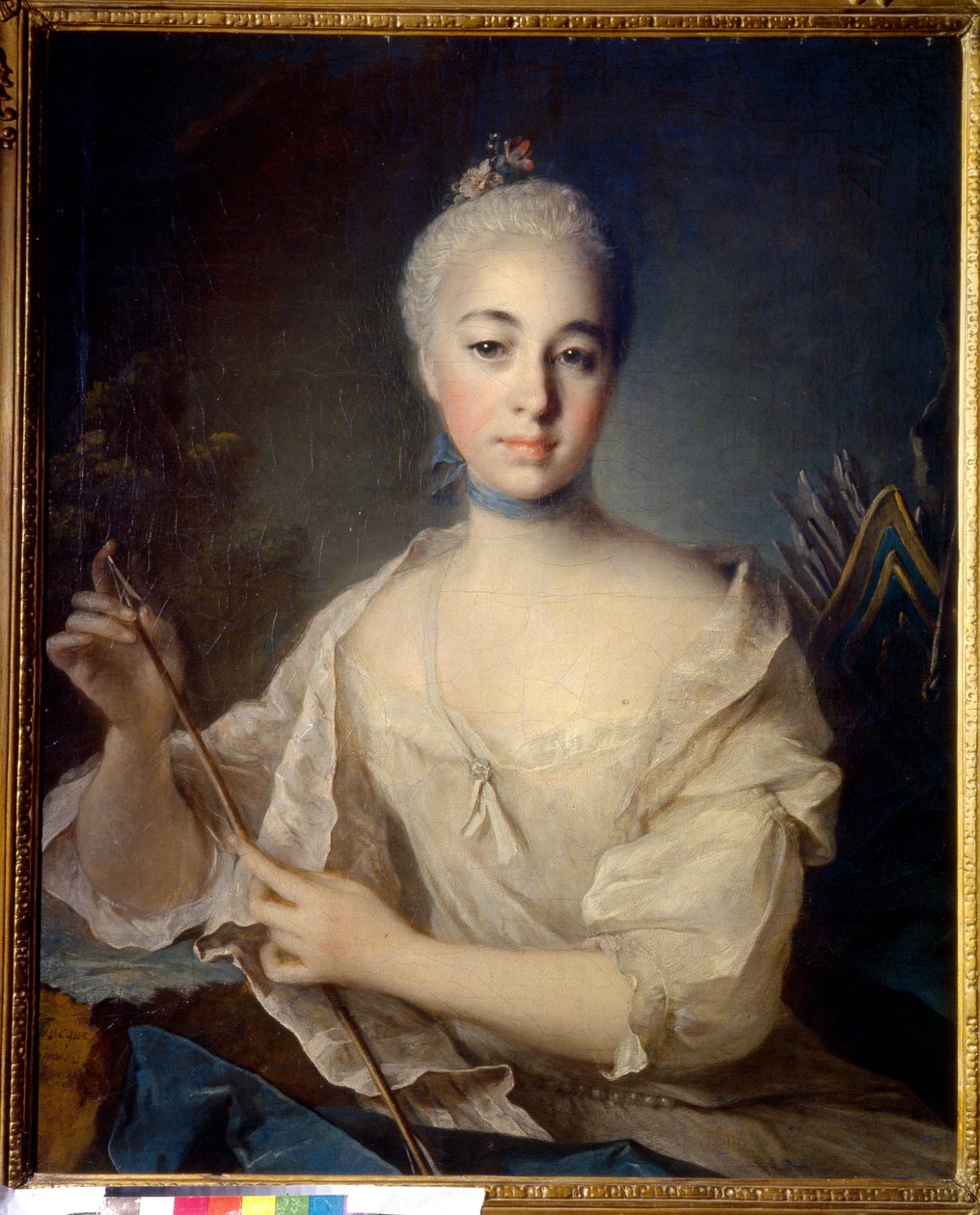 صورة للكونتيسة آنا فورونتسوفا (1743-1769) (صورة للكونتيسة أ. فورونتسوفا). لوحة لويس توكيه (1696-1772) ، زيت على قماش ، حوالي 1758. الفن الفرنسي بواسطة لويس توك