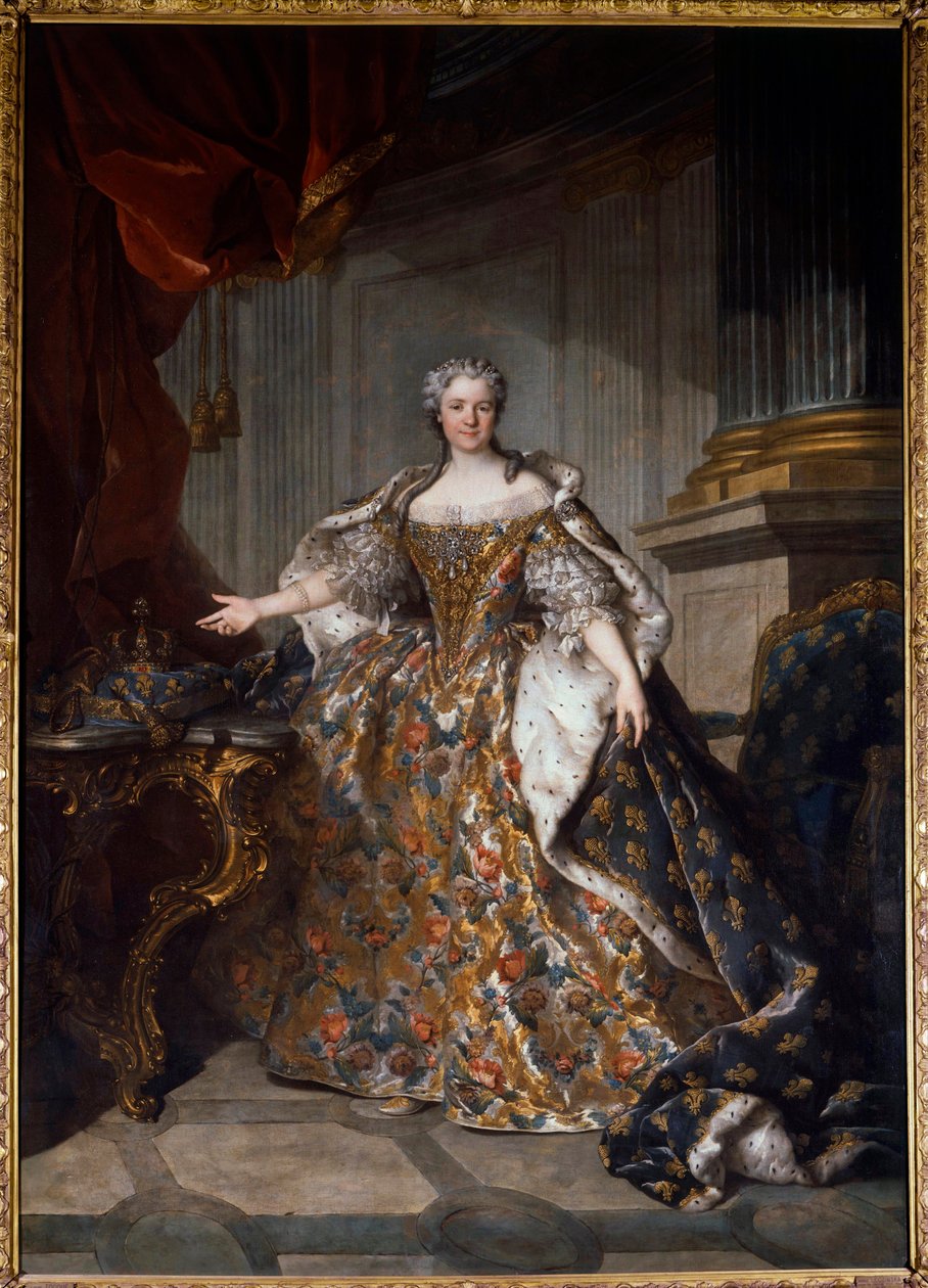صورة لماري ليسزينسكا (ليسزينسكا) (1703-1768) ملكة فرنسا لوحة لويس توكيه (1696-1772) 1740 صن. 2،77 × 1،91 م - صورة ماري Leczinska (Leszczynska) (1703-1768) - لوحة لويس توكيه (1696-1772) ، زيت على قماش (277x7x191 سم) بواسطة لويس توك