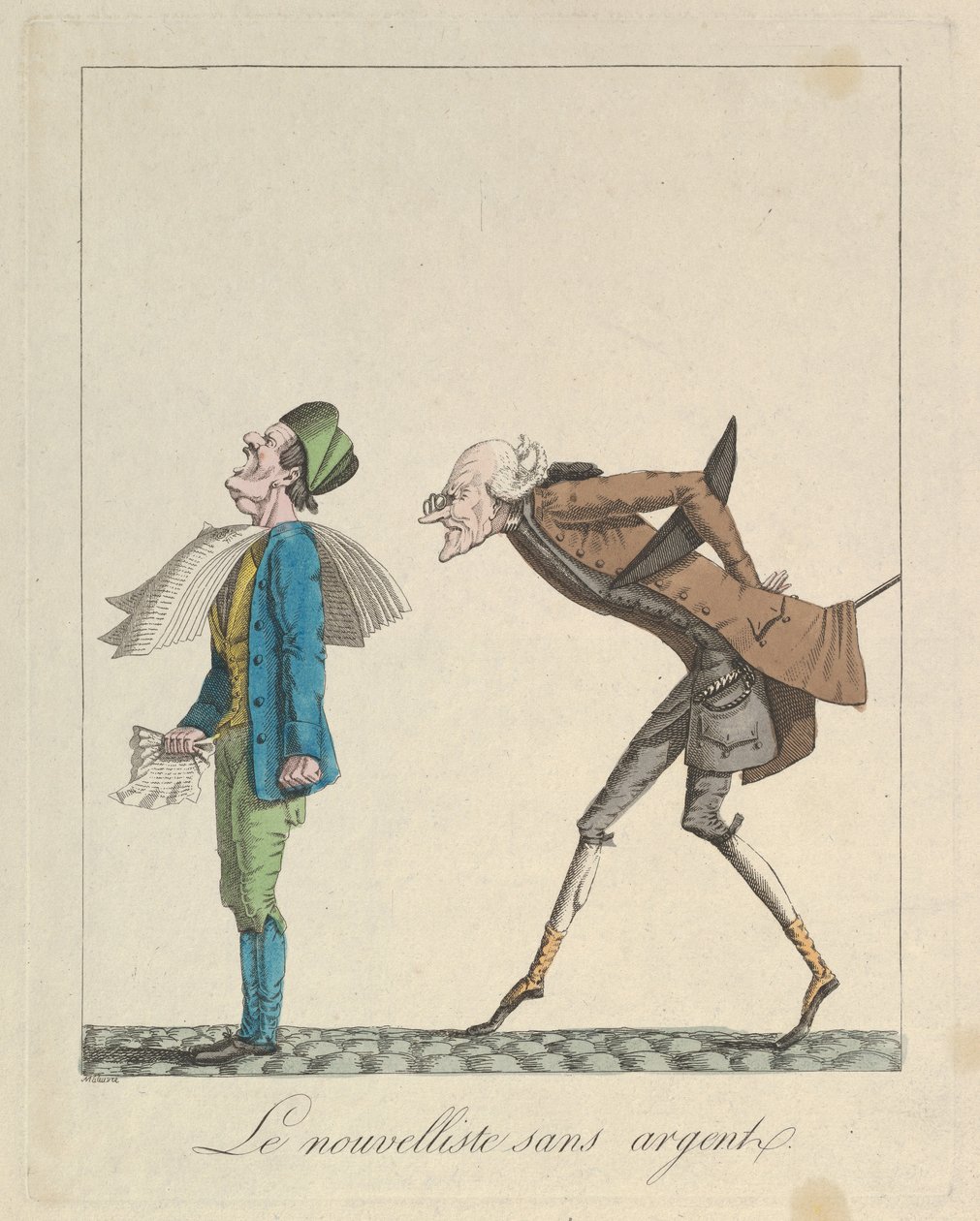 Le Nouvelliste Sans Argent، 1814. بواسطة لويس ماليوفر