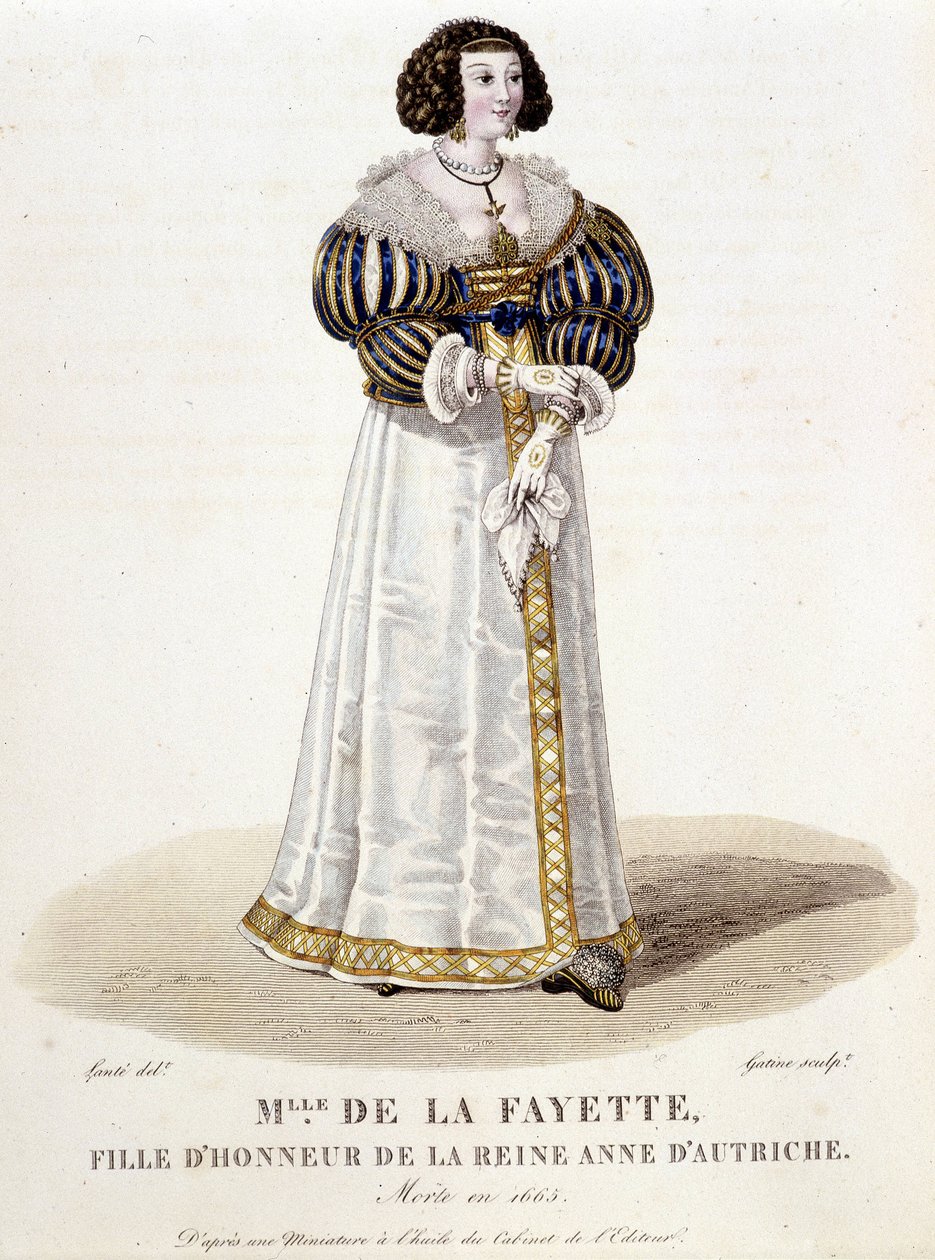 ماري مادلين (ماري مادلين) Pioche de La Vergne ، كونتيسة دي لافاييت (مدام دي لا فاييت) (1634-1693) ، ابنة الشرف للملكة آن ملكة النمسا. في "" المعرض الفرنسي للنساء المشهورات "" بواسطة لويس ماري لانتي