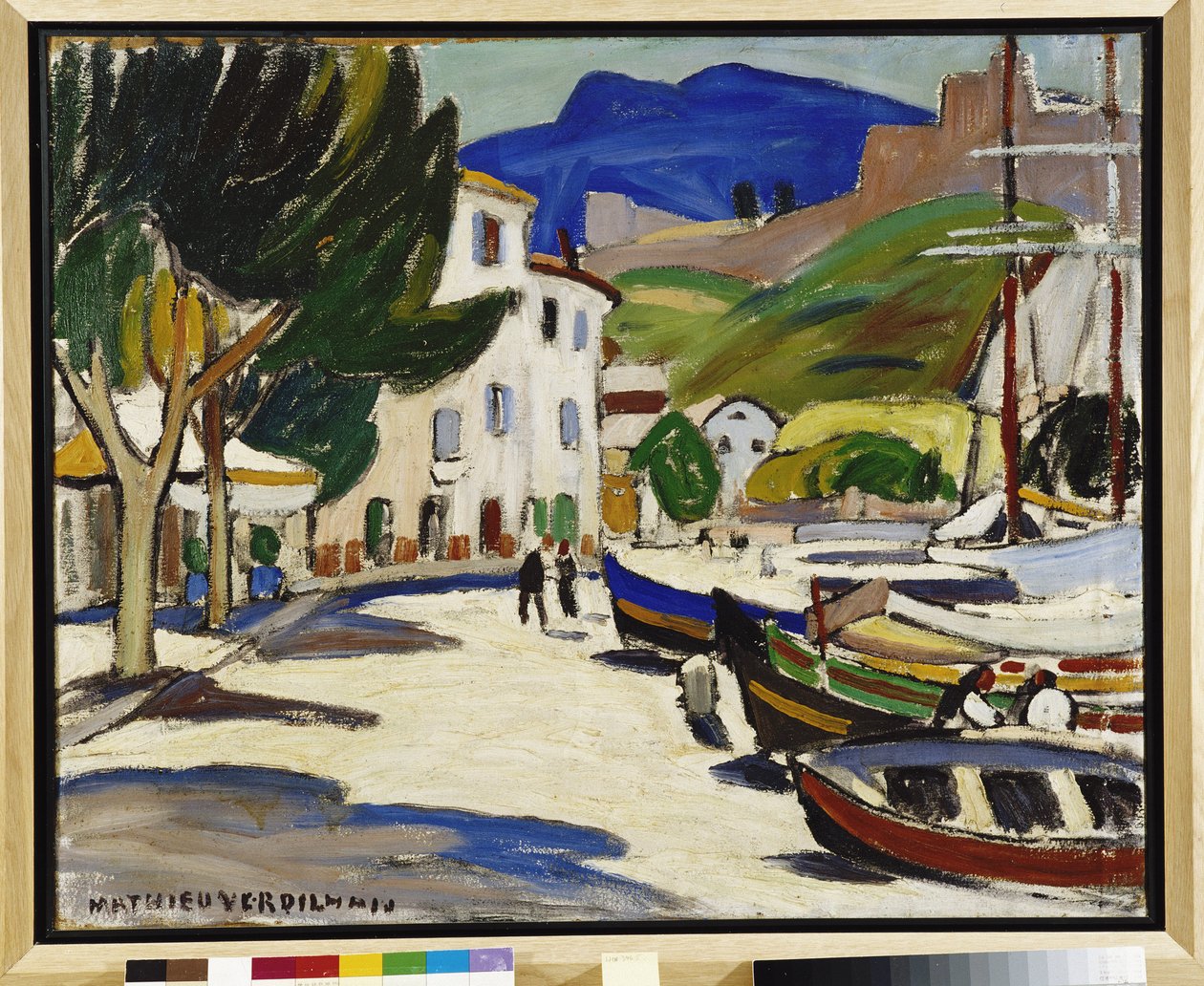 قوارب على رصيف الميناء لوحة كاسيس رسمها لويس ماتيو فيرديلهان (1875-1928) 1908 إشارة إلزامية: مجموعة فونديشن ديبروفانس ، مرسيليا بواسطة لويس ماتيو فيرديلهان