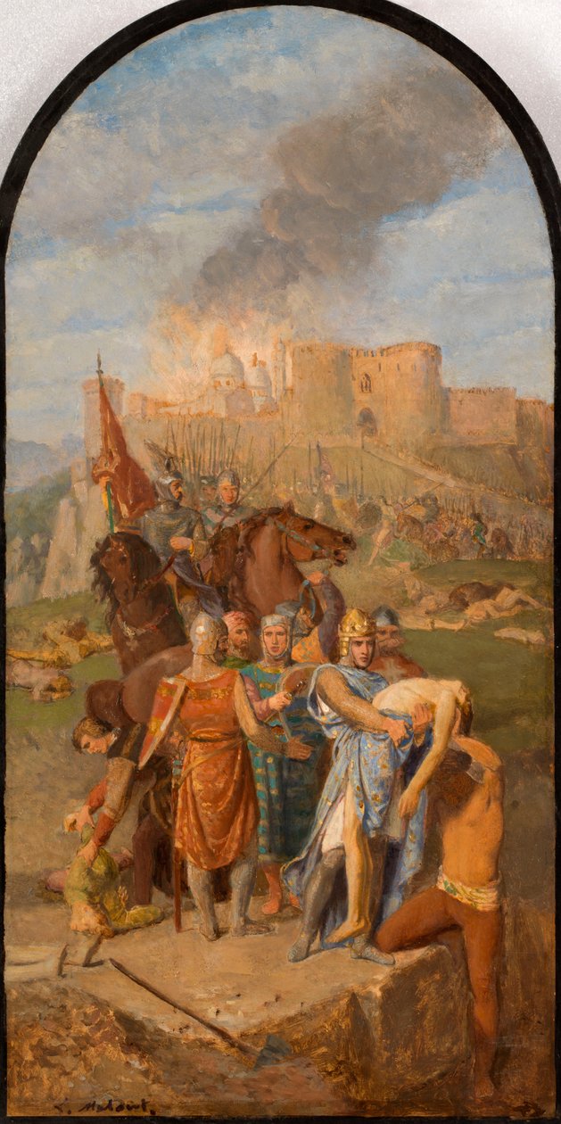 رسم تخطيطي لكنيسة Saint-Sulpice: Saint Louis تدفن الطاعون ... ، بين عامي 1864 و 1870. بواسطة لويس مطوط