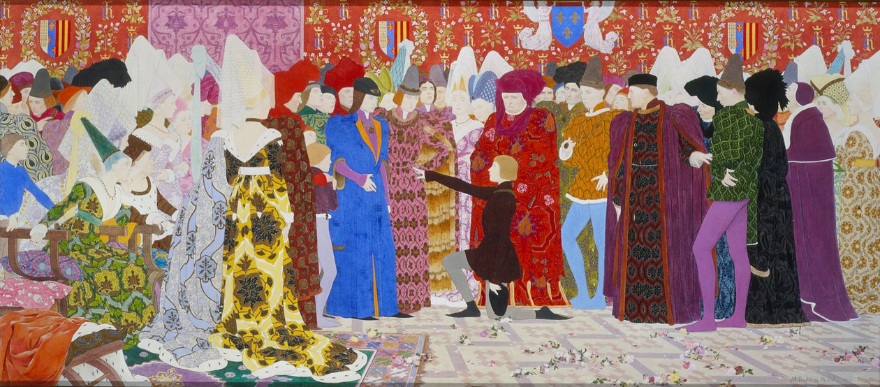 نداءها إلى دوفين ، من جان دارك السلسلة ب ، 1906 (زيت وذهب على قماش) بواسطة لويس موريس بوتيه دي مونفيل