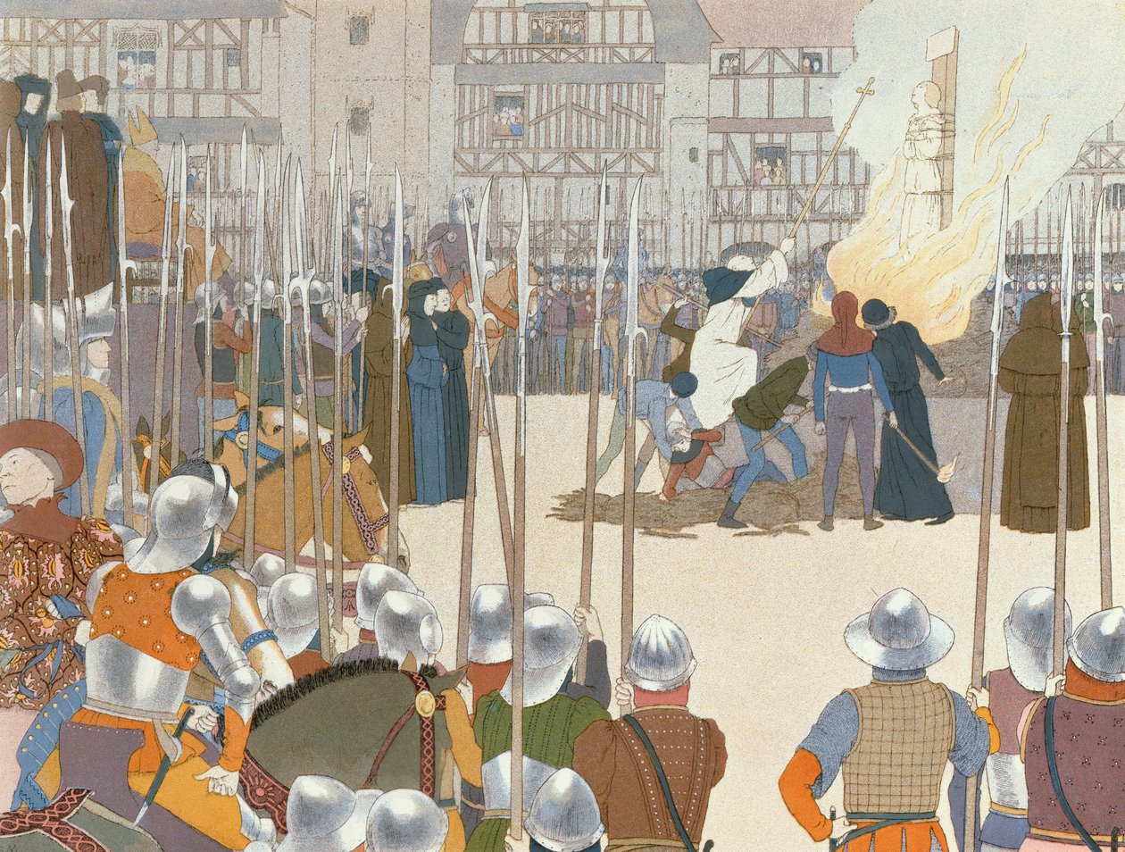 جان دارك على الرهان ، التوضيح من "جان دارك" ، ج بواسطة لويس موريس بوتيه دي مونفيل