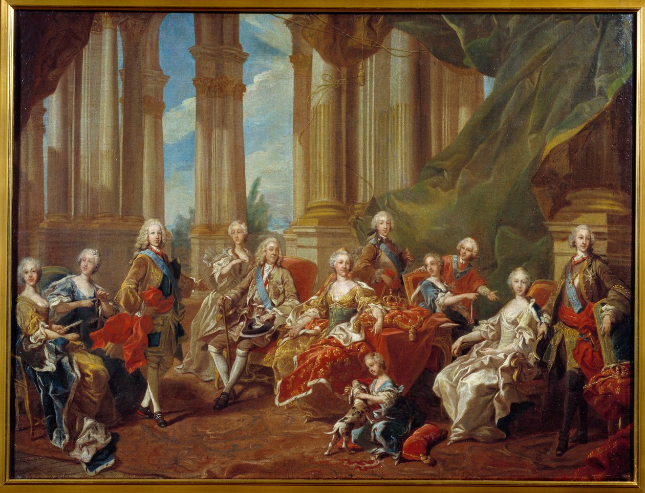 الملك فيليب الخامس (1683 - 1746) ملك إسبانيا وعائلته. رسم لويس ميشيل فان لو (1707-1771) بواسطة لويس ميشيل فان لو