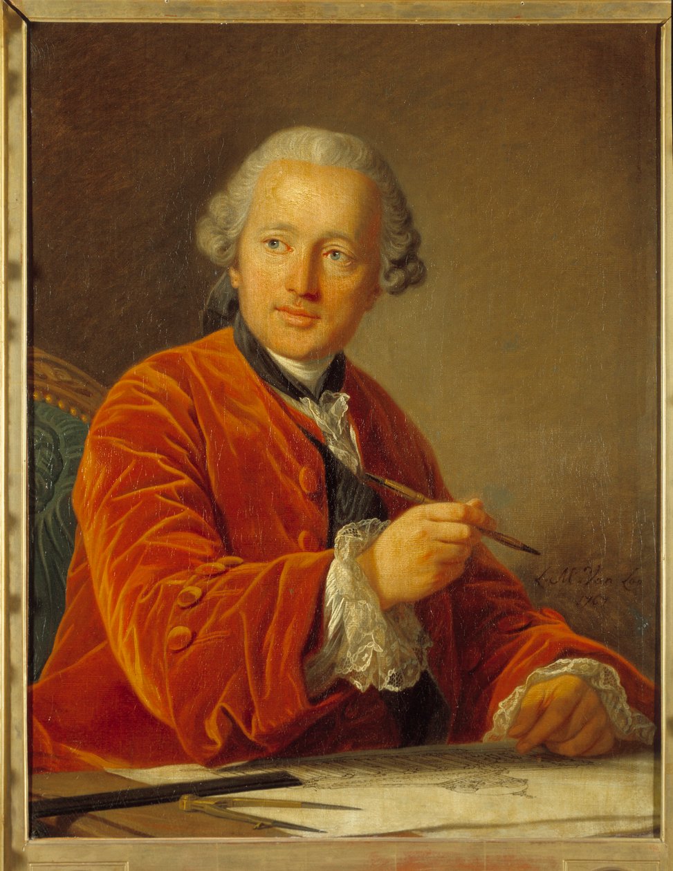 صورة لجيرمان سوفلوت (1713-1780) مهندس البانثيون لوحة لويس ميشيل فان لو (1707-1771) القرن الثامن عشر 0،79x0،62 م بواسطة لويس ميشيل فان لو