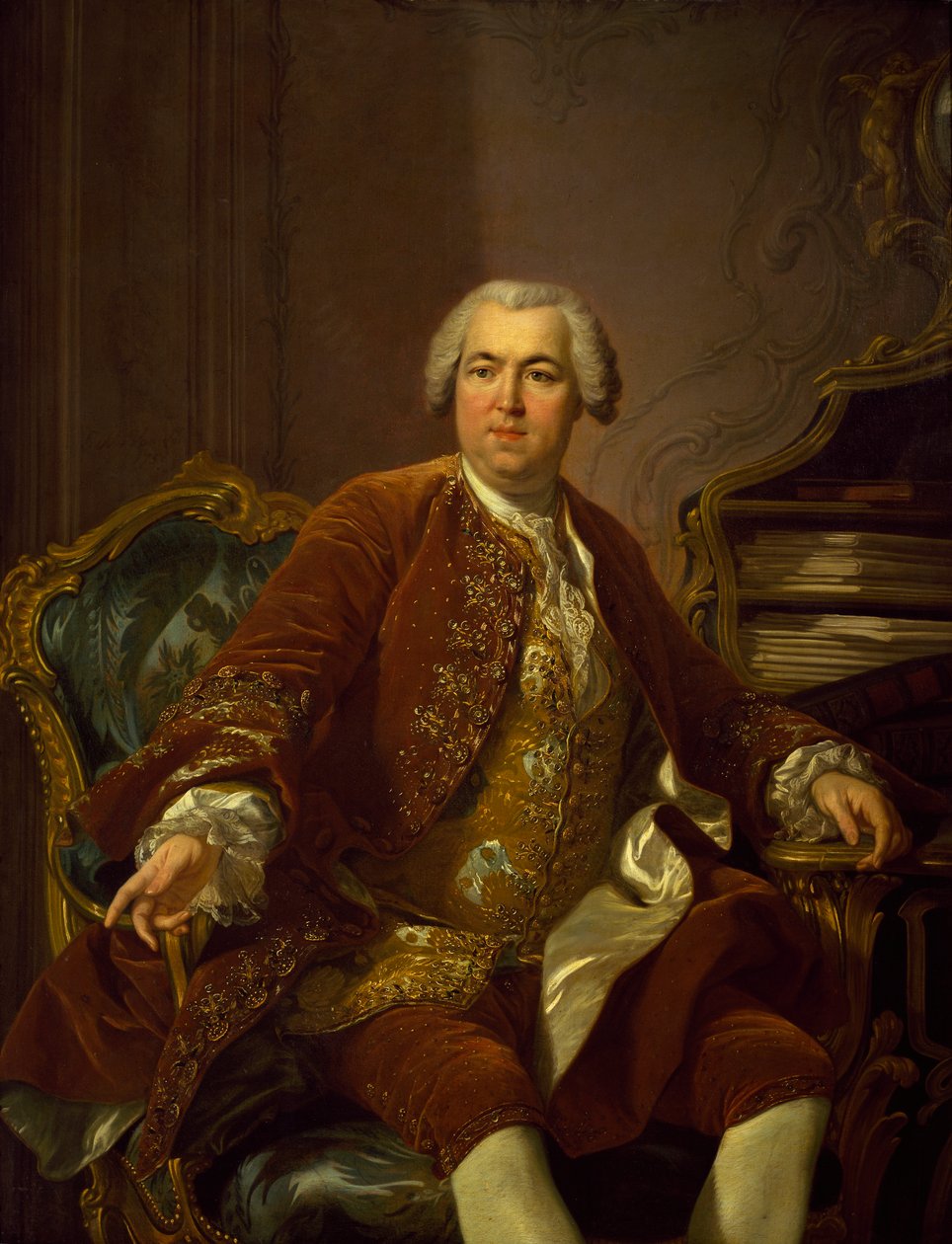 Portrait of Nicolas Beaujon by Louis Michel van Loo (1707-1771) بواسطة لويس ميشيل فان لو