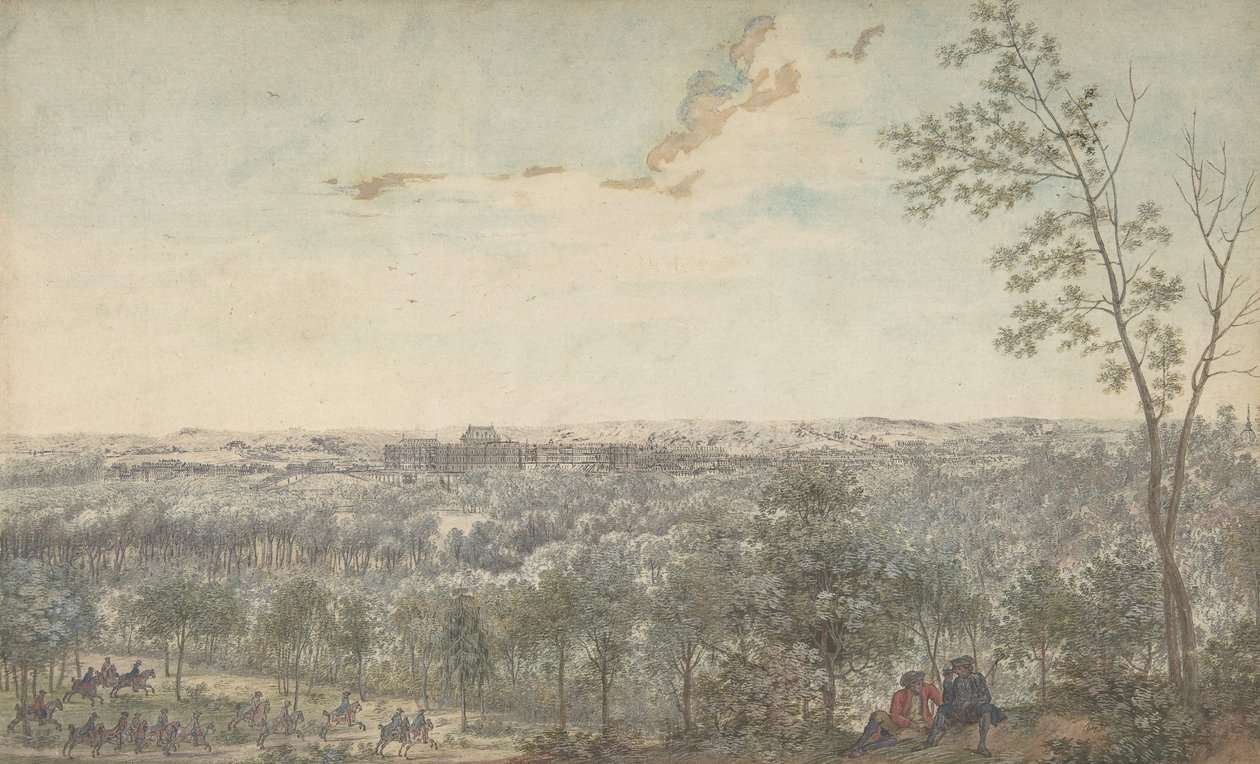 رؤية فرساي من الجنوب الغربي ، 1779. بواسطة لويس نيكولاس دي ليسبيناس
