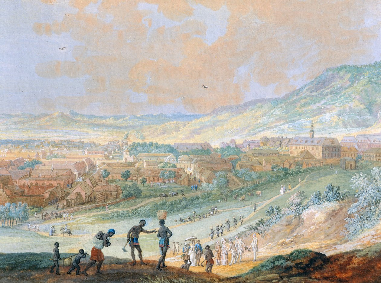 The city of Cap Francais (modern day Cap-Haitien) in Haiti بواسطة Louis Nicolas van Blarenberghe