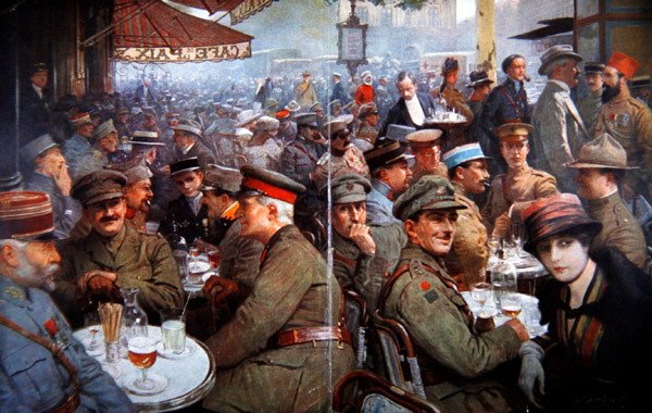 "The Cafe de la Paix أثناء الحرب" بواسطة لويس ريمي ساباتييه