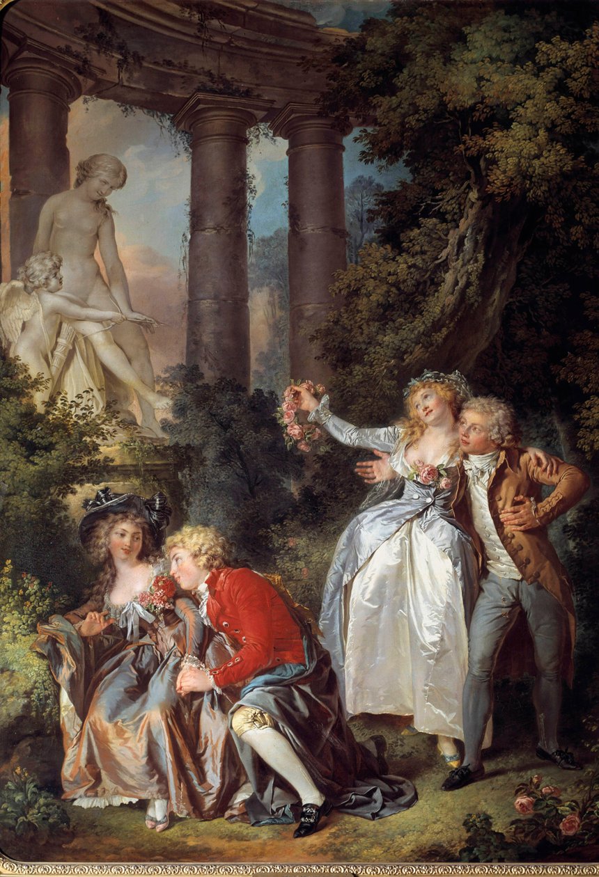تقدم مشهد جالانت فينوس في مشهد رومانسي من الأطلال القديمة. رسم لويس ترينكيسي (1746-1800) 1786 صن. 1.30 × 0.98 م. ديجون. متحف الفنون الجميلة بواسطة لويس رولاند ترينكوس