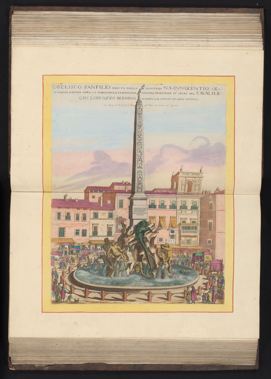 Vierstromenfontein te Rome Obelisk Panfilio ، التي أقامها قداسة N. S. Innocentio X (...] (العنوان على الكائن) بواسطة لويس روير