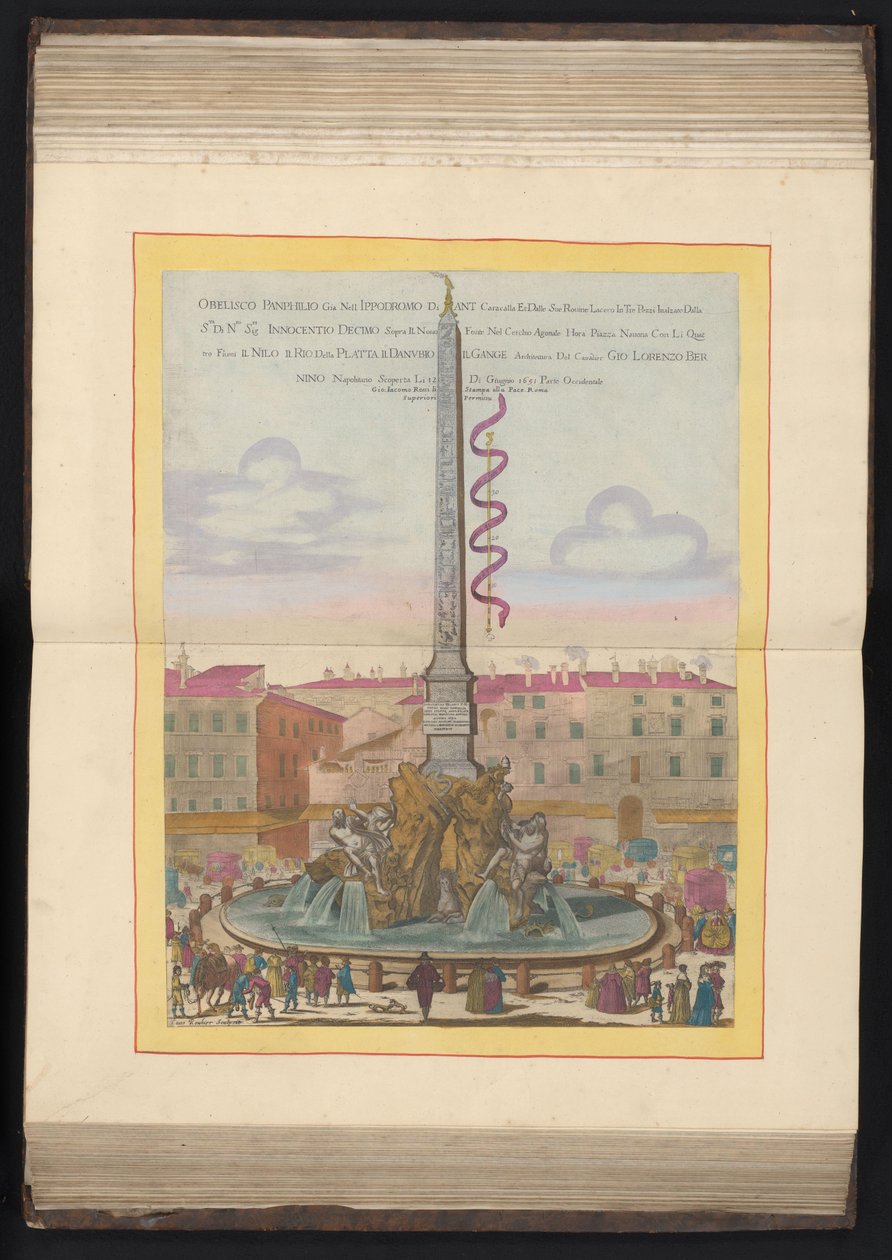 Vierstromenfontein te Rome Obelisco Panphilio gia nell ippodrom (...) (العنوان على الكائن) بواسطة لويس روير