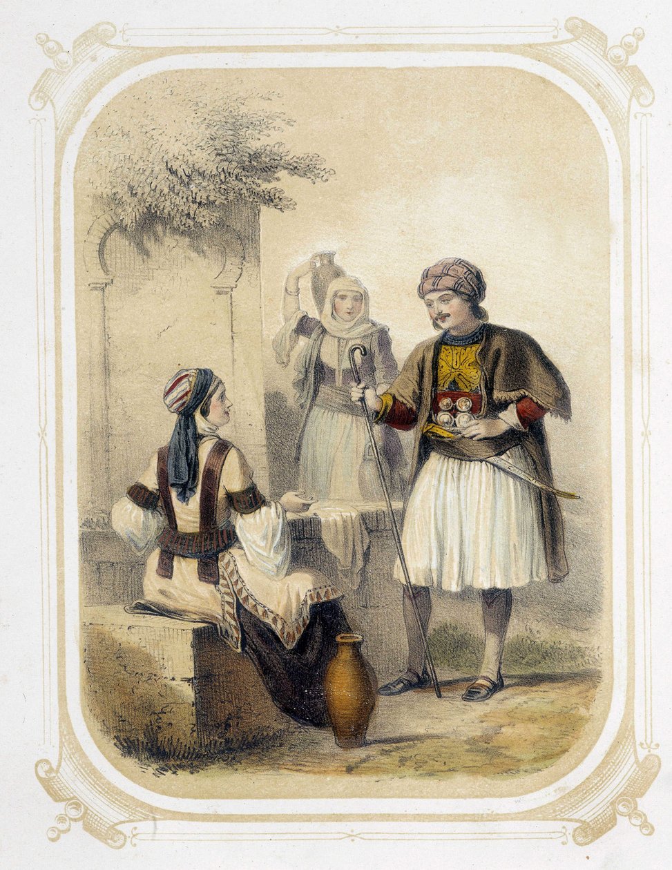 سكان اليونان - في "" ألبوم المسافر الشاب "، برسوم لويس لاسال بواسطة لويس سيمون لاسال
