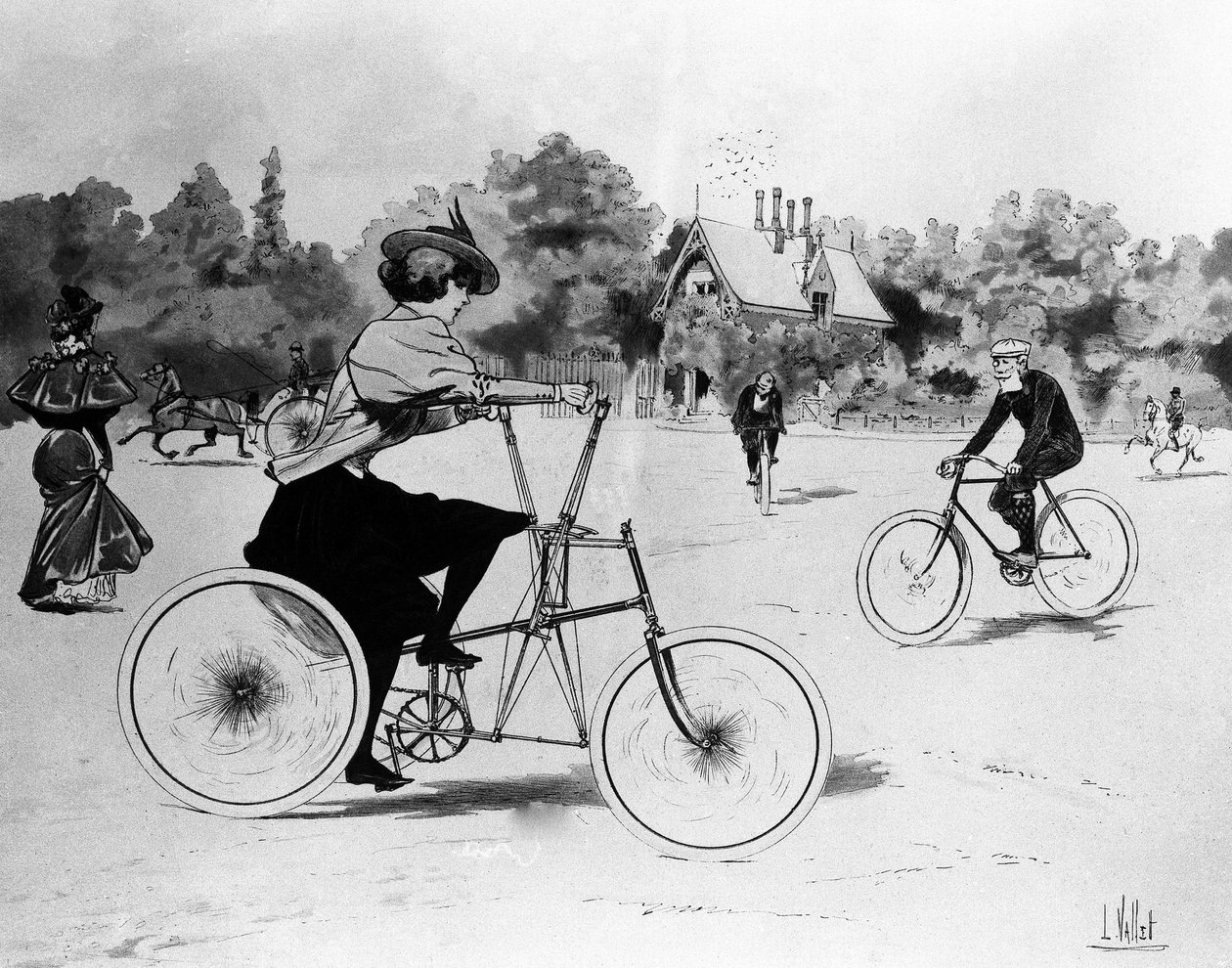The Vélocipédistes - بواسطة لويس فاليه ، بببل. الفنون الزخرفية بواسطة لويس فاليه