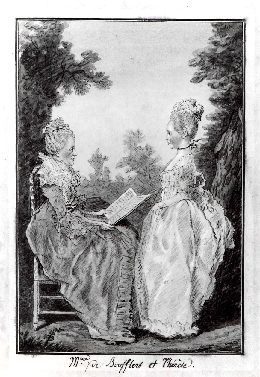 Madame la Comtesse de Boufflers and Thérèse ، منتصف ستينيات القرن الثامن عشر. بواسطة لويس دي كارمونتيل