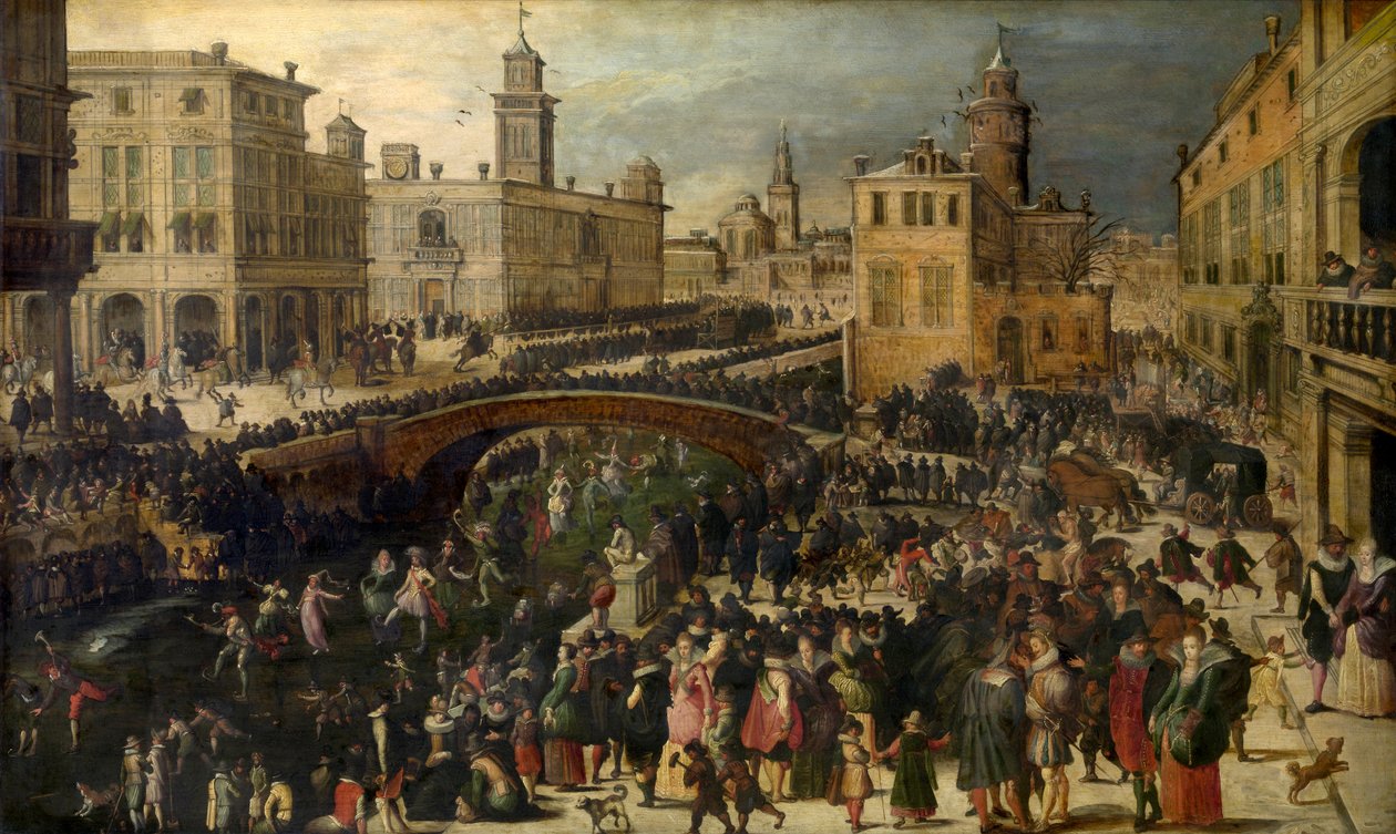 Shrovetide على الجليد (زيت على لوح) بواسطة لويس دي كوليري