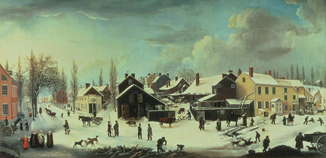 المشهد الشتوي في بروكلين ، c.1817 بواسطة لويزا آن كولمان