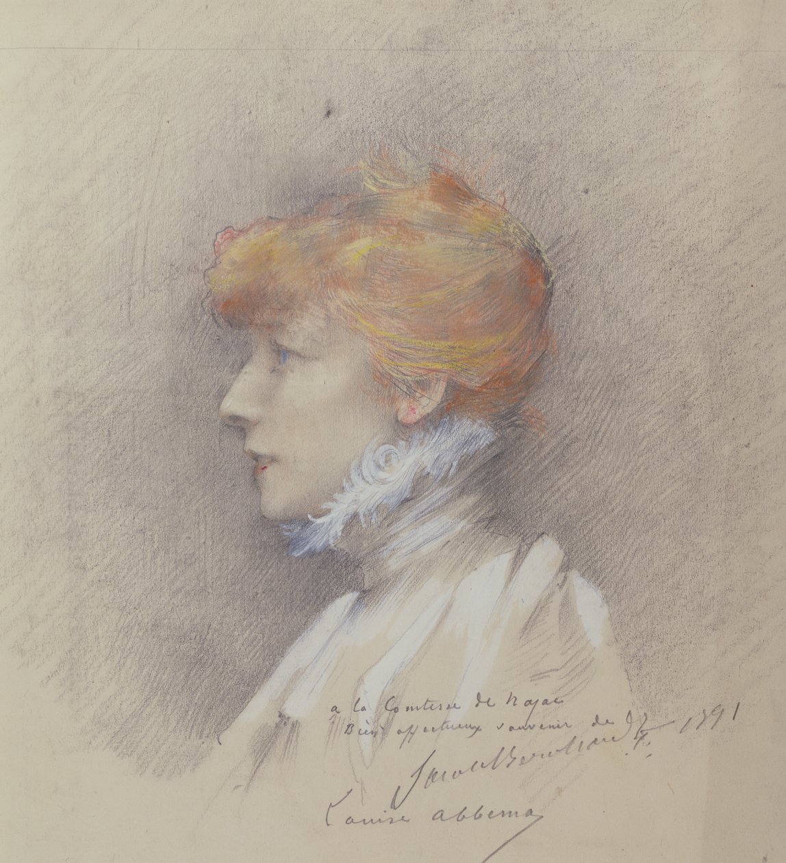 سارة برنهاردت (1844-1923) 1891 (باستيل على ورق) بواسطة لويز أبيما
