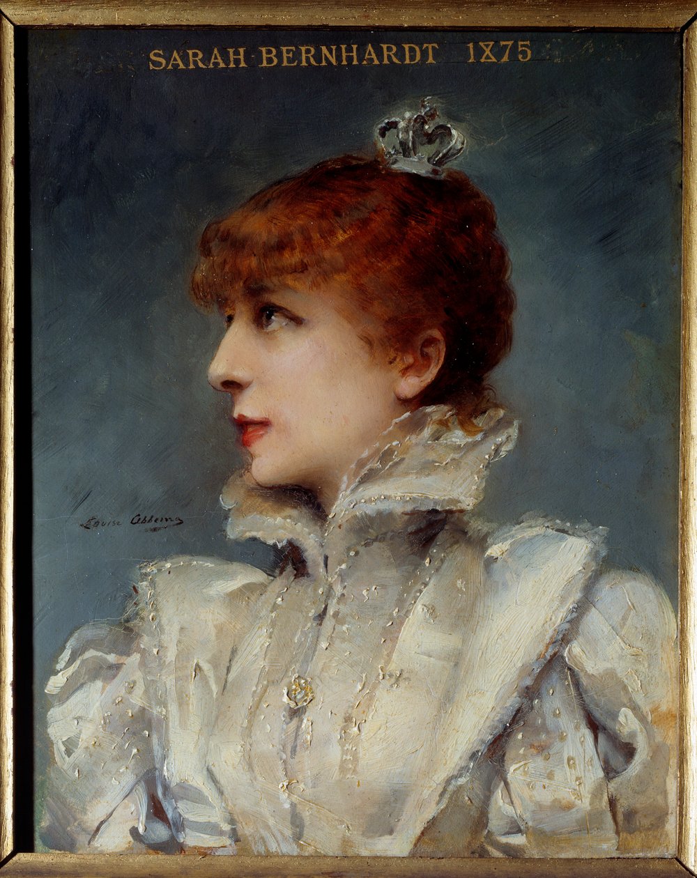 صورة هنرييت روزين برنارد ديت سارة برنهارد (1844-1923) من المجتمع الكوميدي فرانسيز. لوحة لويز أبيما (1858-1927) بواسطة لويز أبيما