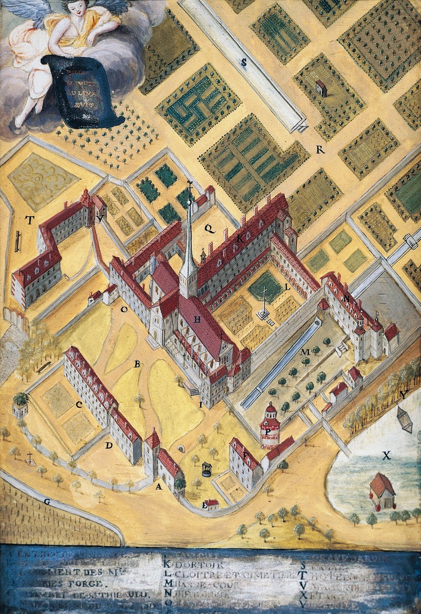 Port-Royal des Champs Abbey ، منظر عام ، بقلم Louise-Magdeleine Hortemels (1688-1767) ، فرنسا بواسطة لويز ماجديلين هورتيميل