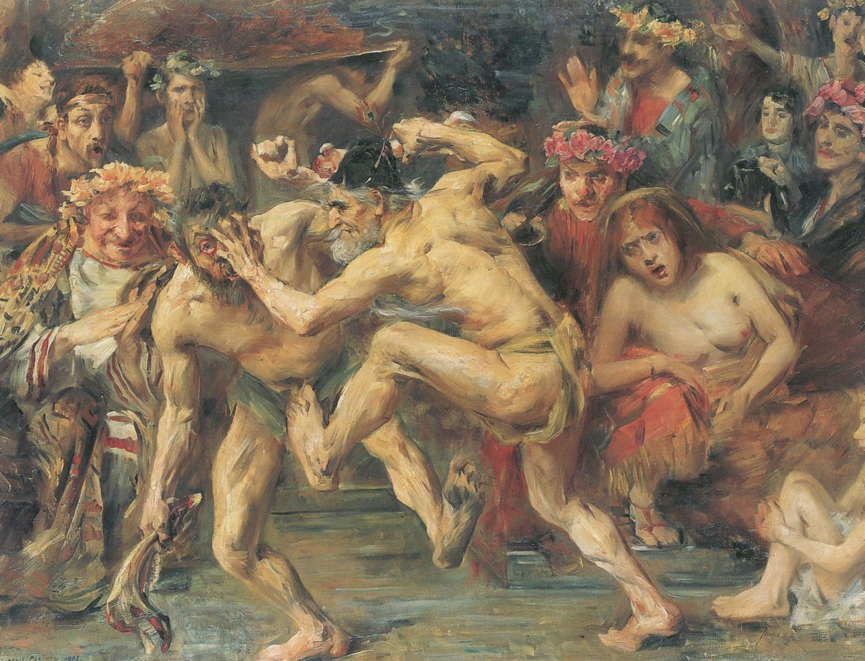 Odysseus im Kampf mit dem BettlerUlysses يقاتل المتسول. مشهد مستوحى من قتال أوديسي بين يوليسيس وإيروس بواسطة لوفيس كورنث