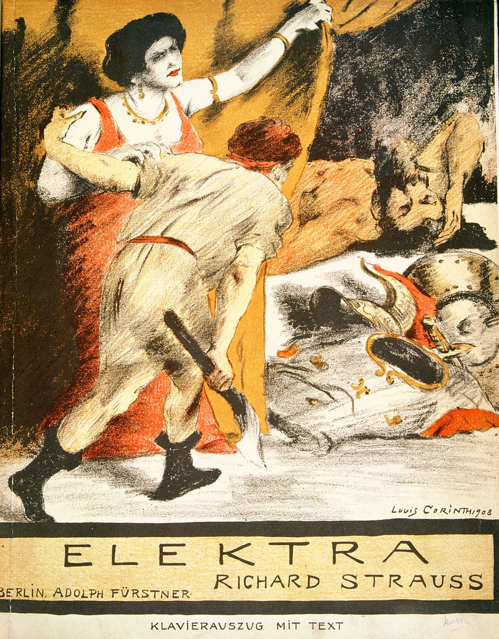 مقدمة لمؤشر البيانو "إلكترا" لريتشارد شتراوس (1864-1949) 1908 (ليثو ملون) بواسطة لوفيس كورنث