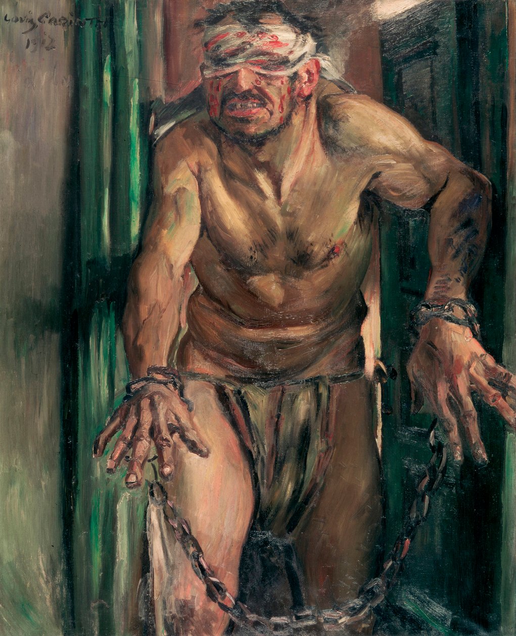 "Samson aveugle" (The Blinded Samson) peinture de Lovis Corinth (1858-1925) Dim 105x130 cm زيت على قماش 1912 متاحف الدولة ، برلين بواسطة لوفيس كورينث