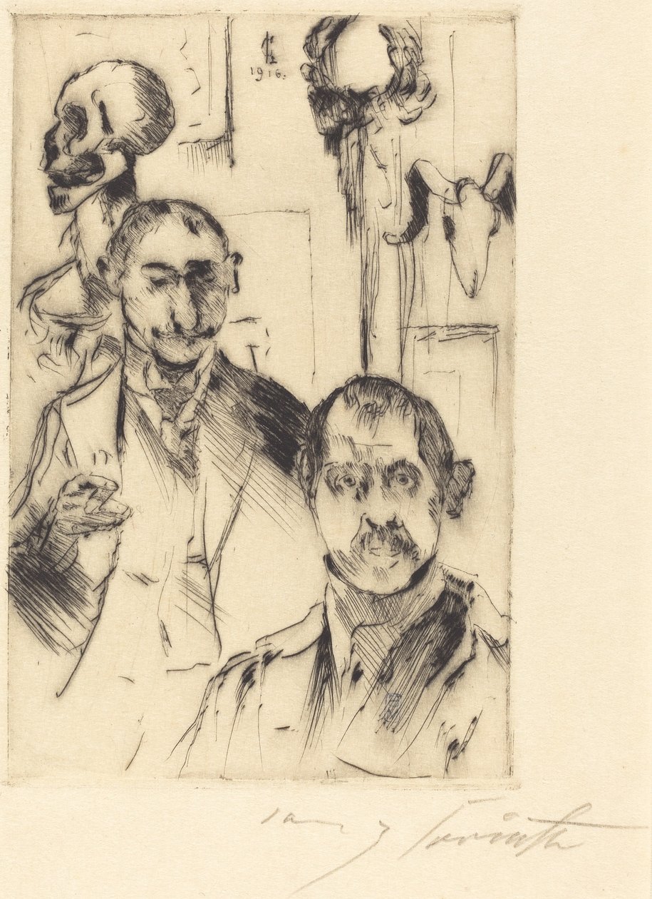 صورة مزدوجة مع هيكل عظمي ، 1916. بواسطة لوفيس كورنث