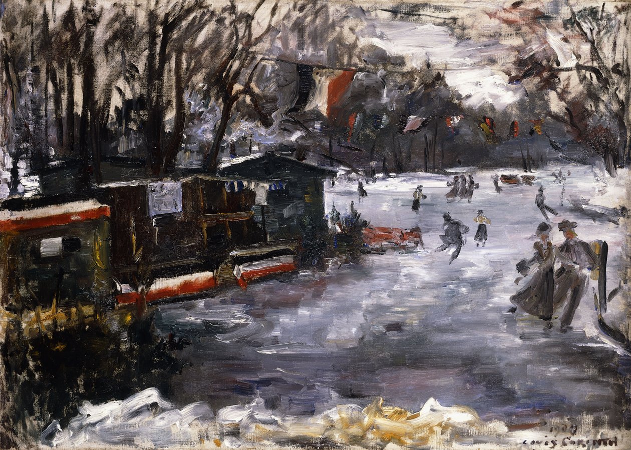 حلبة للتزلج على الجليد في Tiergarten ، برلين ؛ حلبة التزلج في برلين Tiergarten ، 1909 بواسطة لوفيس كورنث