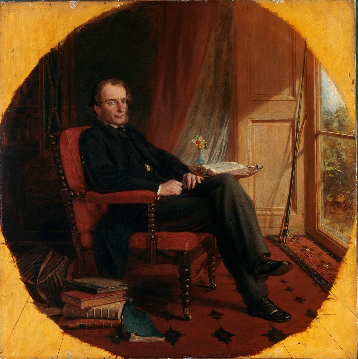 صورة للكاتب الإنجليزي تشارلز كينجسلي (1819-1875) لوحة لويس كاتو ديكنسون (1819-1908) 1862 لندن ، معرض الصور الوطني بواسطة لويز كاتو ديكنسون