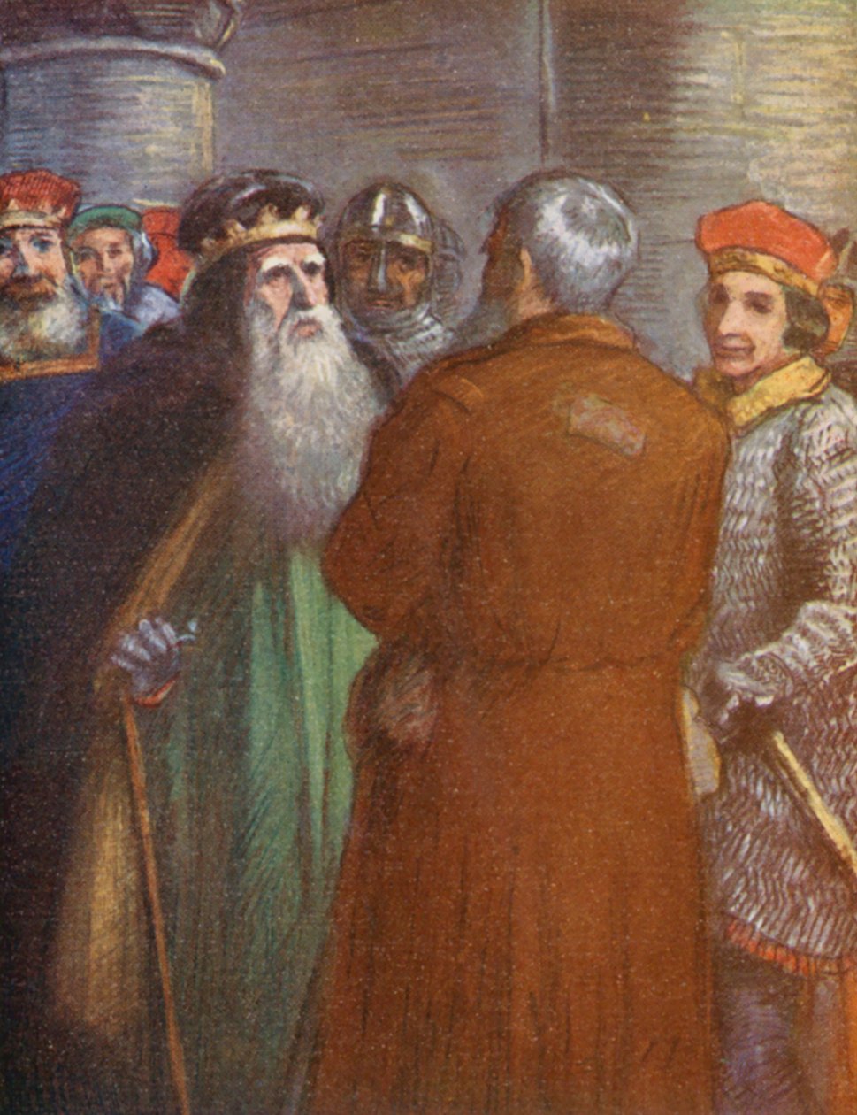 رسم توضيحي لقصص غاي أوف وارويك (طباعة حجرية ملونة) بواسطة Lowes Dalbiac Luard