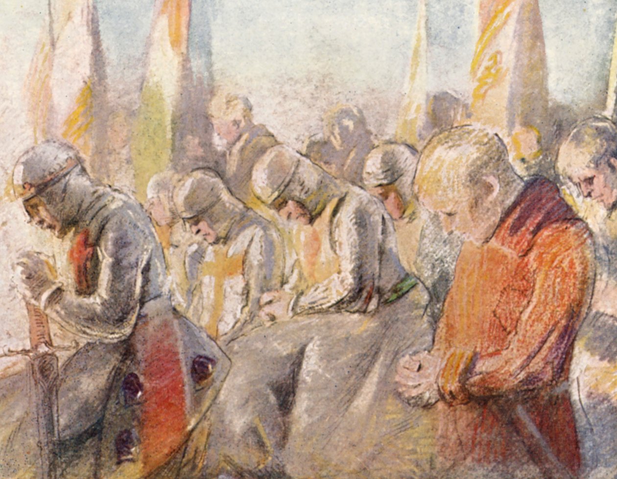 رسم توضيحي لقصص الحروب الصليبية (طباعة حجرية ملونة) بواسطة Lowes Dalbiac Luard