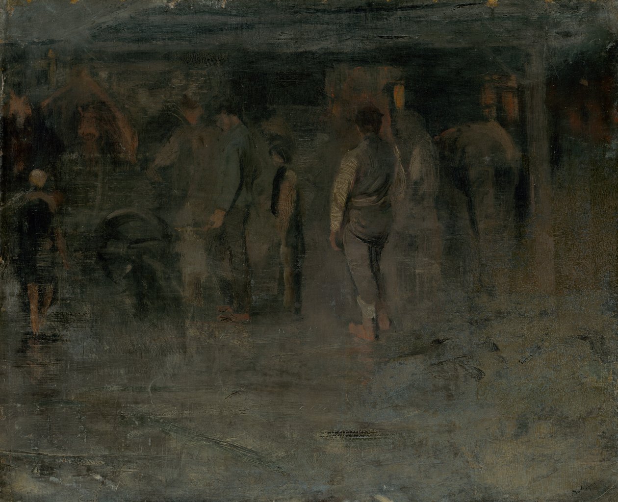 معرض كئيب الثاني. (رسم تخطيطي لمجموعة من الرجال) بواسطة Laszlo Mednyanszky